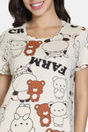 Zivame Farm Lore Knit Cotton Pyajama Set - Whitecap Grey — thumbnail 5